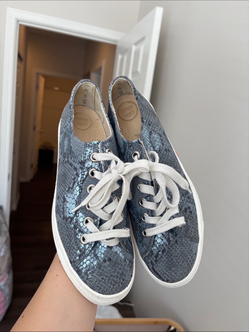 Paul Green Print Bixby Super Soft Blue Snake Pattern Sneakers UK 5 / US 7.5 EUC - Picture 2 of 10